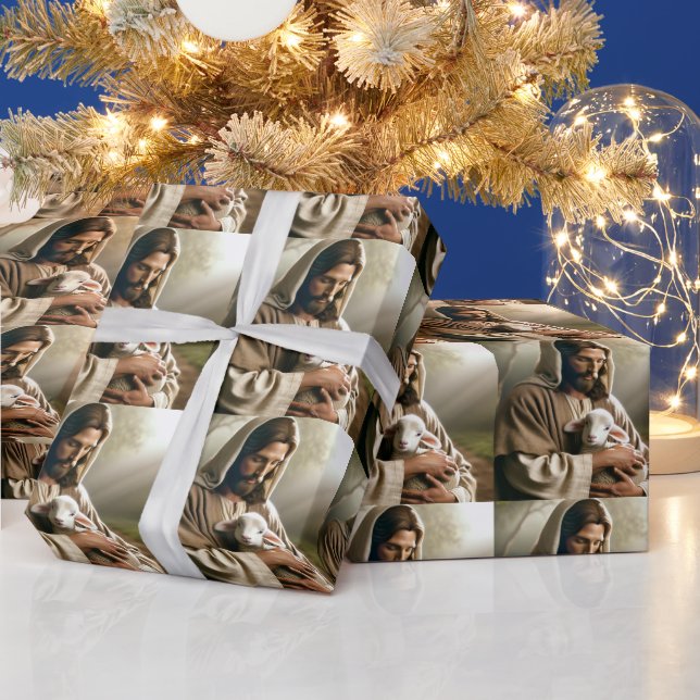 PAPIER CADEAU JÉSUS ET AGNEAU NOËL (Vacances)