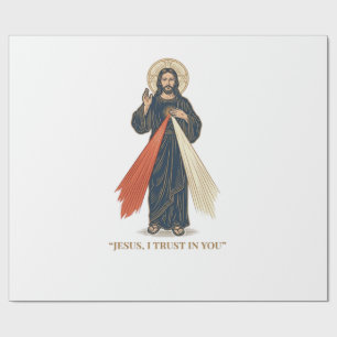 Papier Cadeau Jésus vintage je fais confiance en toi vectoriel r