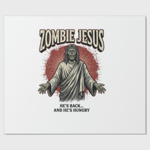 Papier Cadeau Jésus zombie gravure vintage design de t-shirt drô