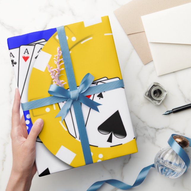 Papier Cadeau Jeton de poker  (Cadeaux)