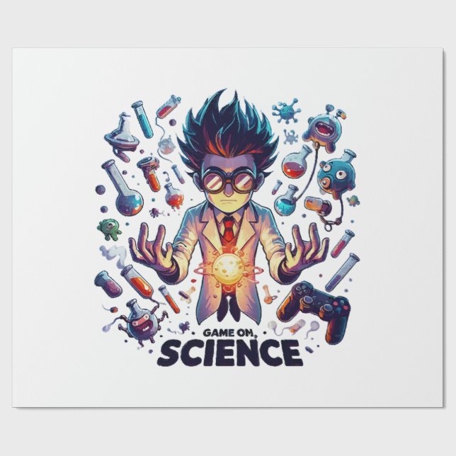 Papier Cadeau Jeu de concoction chimique activé, thème Science (Plat)