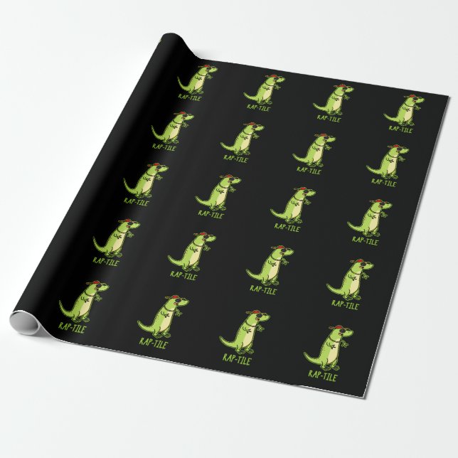 Papier Cadeau Jeu de Lizard en tissu de rap amusant en reptile g (Déroulé)