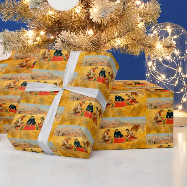 Papier Cadeau Jeu de Poker Cowboy amérindien chinois homme (Vacances)