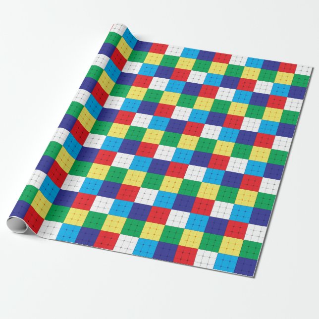 Papier Cadeau Jeu de puzzle de cube  (Déroulé)