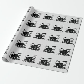 Papier Cadeau Jeu de tambour Monogramme Argent