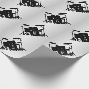 Papier Cadeau Jeu de tambour Monogramme Argent