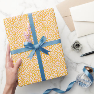 Papier Cadeau Jeu d'oreiller blanc jaune abstrait empreinte de l