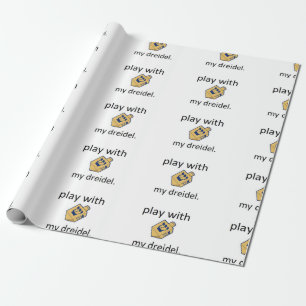 Papier Cadeau Jeu drôle de dreidel de chanukah de Hanoukka avec