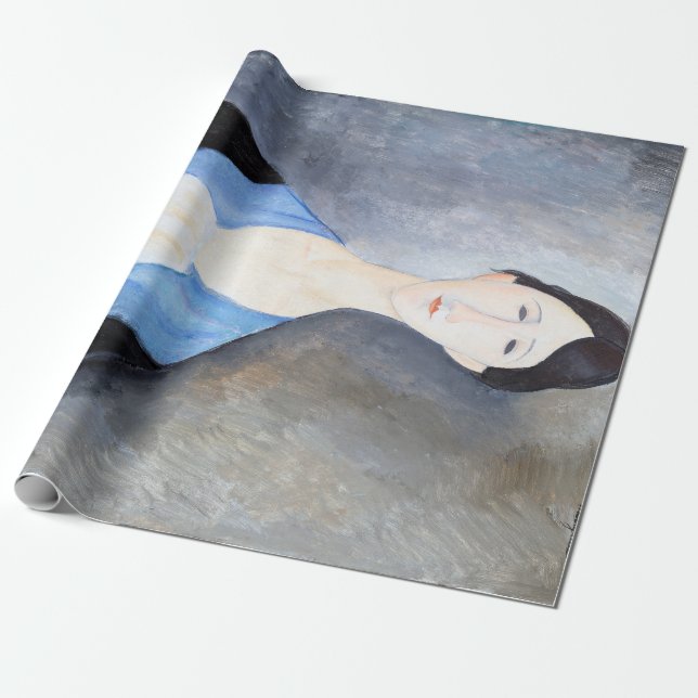 Papier Cadeau Jeune femme en bleu, Modigliani (Déroulé)