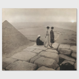 Papier Cadeau Jeunes filles au sommet de la pyramide de Khéops e