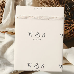 Papier Cadeau Jeunes mariés élégants de couleur crème naturelle 