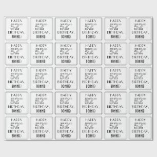 Papier Cadeau JEUX 52E ANNIVERSAIRE ; Style Art Déco ; Nom perso