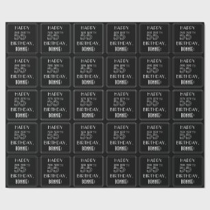 Papier Cadeau JEUX 55E ANNIVERSAIRE ; Style Art Déco avec/ Nom p