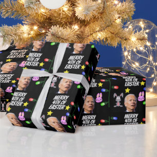 PAPIER CADEAU JOE BIDEN 4E DU FUNNY DE NOËL DE PÂQUES CONFONDU
