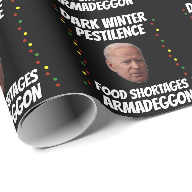 PAPIER CADEAU JOE BIDEN DARK HIVER NOËL LIVRE D'ENVELOPPEMENT DE (Coin rond)