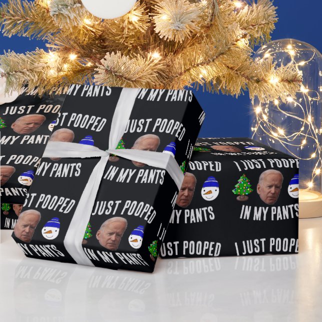 Papier Cadeau JOE BIDEN drôle PAPIER DE NOËL POOPÉ (Vacances)