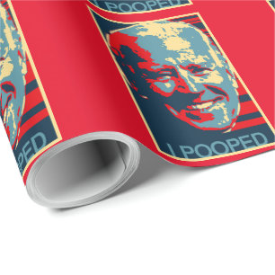 PAPIER CADEAU JOE BIDEN FUNNY I POOPEZE OBAMAIZÉ NOËL WRAPP