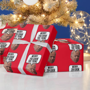 PAPIER CADEAU JOE BIDEN NOËL VOUS CONNAISSEZ LA CHOSE WRAPPING P