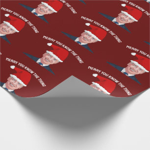 PAPIER CADEAU JOE BIDEN PORTANT SANTA HAT THE THOE WRAPPING PA