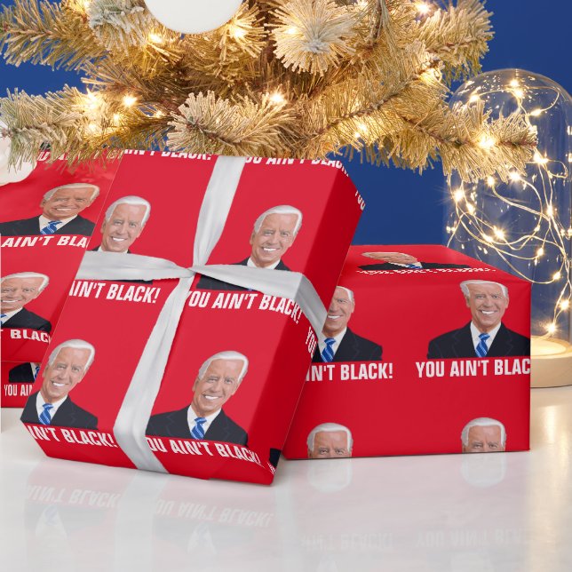 PAPIER CADEAU JOE BIDEN TU N'ES PAS NOIRE ! CHRISTMAS WRAPPI (Vacances)