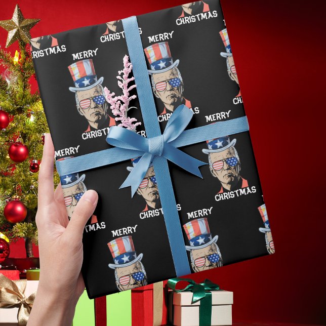 Papier Cadeau Joe Biden Xmas Joyeux Noël 4 juillet drôle (Créateur téléchargé)