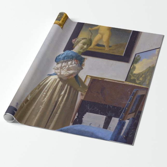 Papier Cadeau Johannes Vermeer - Lady debout dans une virginale (Déroulé)