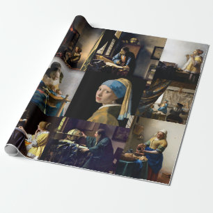 Papier Cadeau Johannes Vermeer - Patchwork de chefs-d'oeuvre