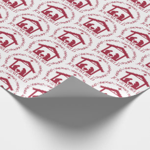 Papier Cadeau Joie au monde Noël rouge