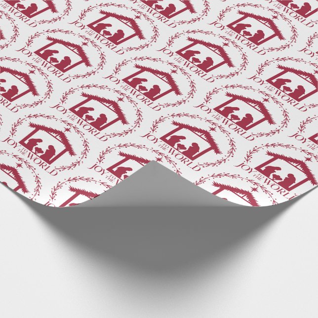 Papier Cadeau Joie au monde Noël rouge  (Coin)