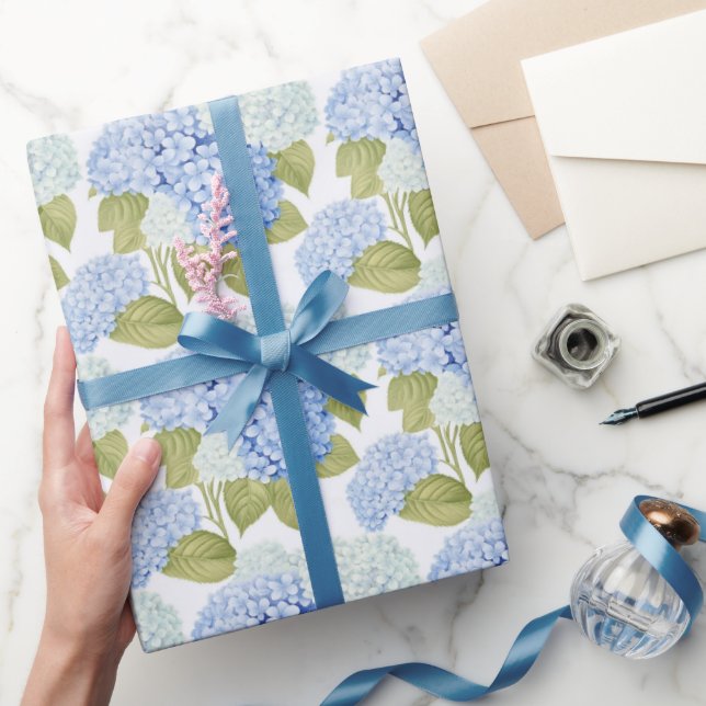 Papier Cadeau Joie de l'Hortensia Bleu (Cadeaux)