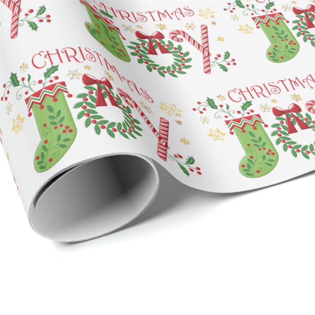 Papier Cadeau - Joie de Noël (Coin rond)