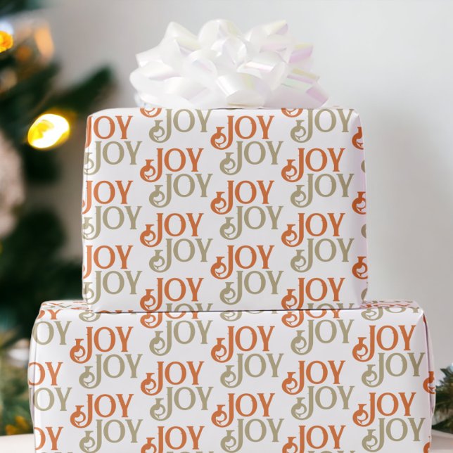 Papier Cadeau Joie de Noël moderne (Modern Joy Christmas Wrapping Paper from Ricaso)