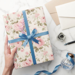 Papier Cadeau Joie du jardin rose