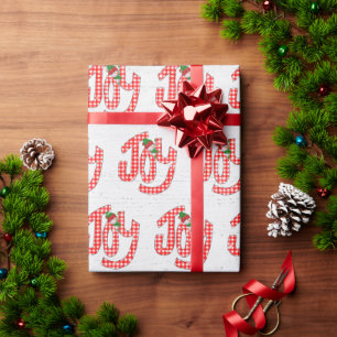 Papier Cadeau Joie Gingham sur Bois Blanchi à la Chaux