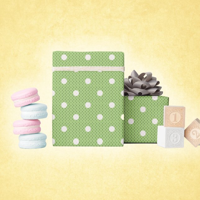 Papier Cadeau Joie Mouchetée Verte (Dotty Delight Green Wrapping Paper)