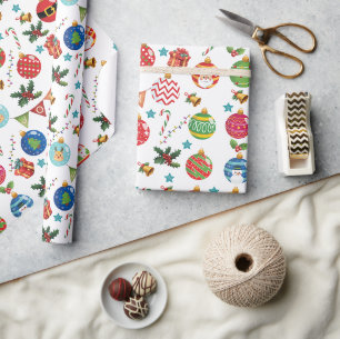 Papier Cadeau Joie Noël, motif du bal de Noël
