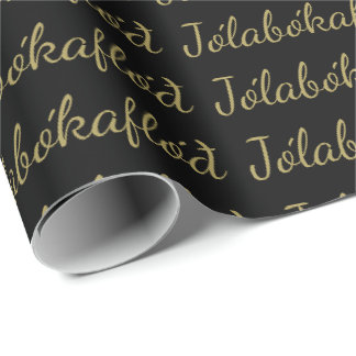 Papier Cadeau Jólabókaflóð Black Christmas Book Flotte