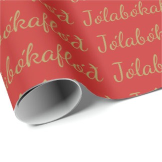 Papier Cadeau Jólabókaflóð Livre rouge de Noël Inondation