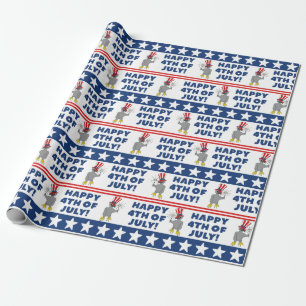 Papier Cadeau Joli 4 juillet Patriotique Eaglet