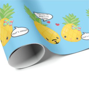 Papier Cadeau Joli ananas Tropical Pina Colada Romantique