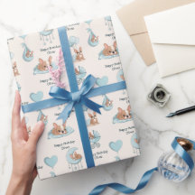 Joli anniversaire de bébé garçon bleu Bouledogue F