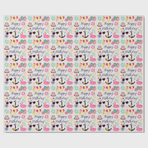 Papier Cadeau Joli Anniversaire Nautique