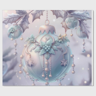 Papier Cadeau Joli Anniversaire Rose Neige Hiver