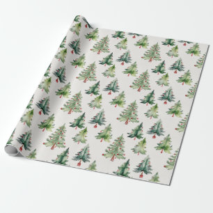 Papier Cadeau Joli arbre de Noël vert moderne