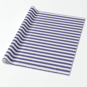 Papier Cadeau Joli bleu marine et rayures blanches