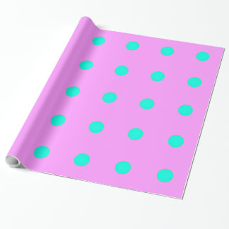 Papier Cadeau Joli bonbon rose avec points d'Aqua >Papier à enve