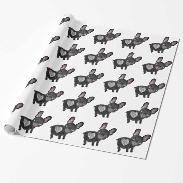 Papier cadeau joli bouledogue (Déroulé)