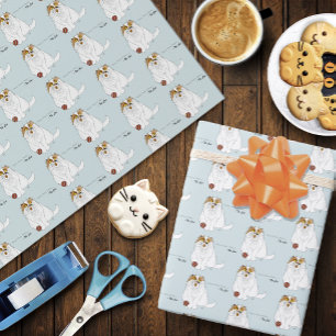 Papier Cadeau Joli chat persan duveteux Drôle de miaulement bleu