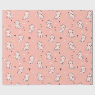 Papier Cadeau Joli Chat Princesse 