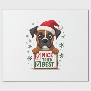 Papier Cadeau Joli chien Boxer Chien Noël Joli J'ai fait de mon